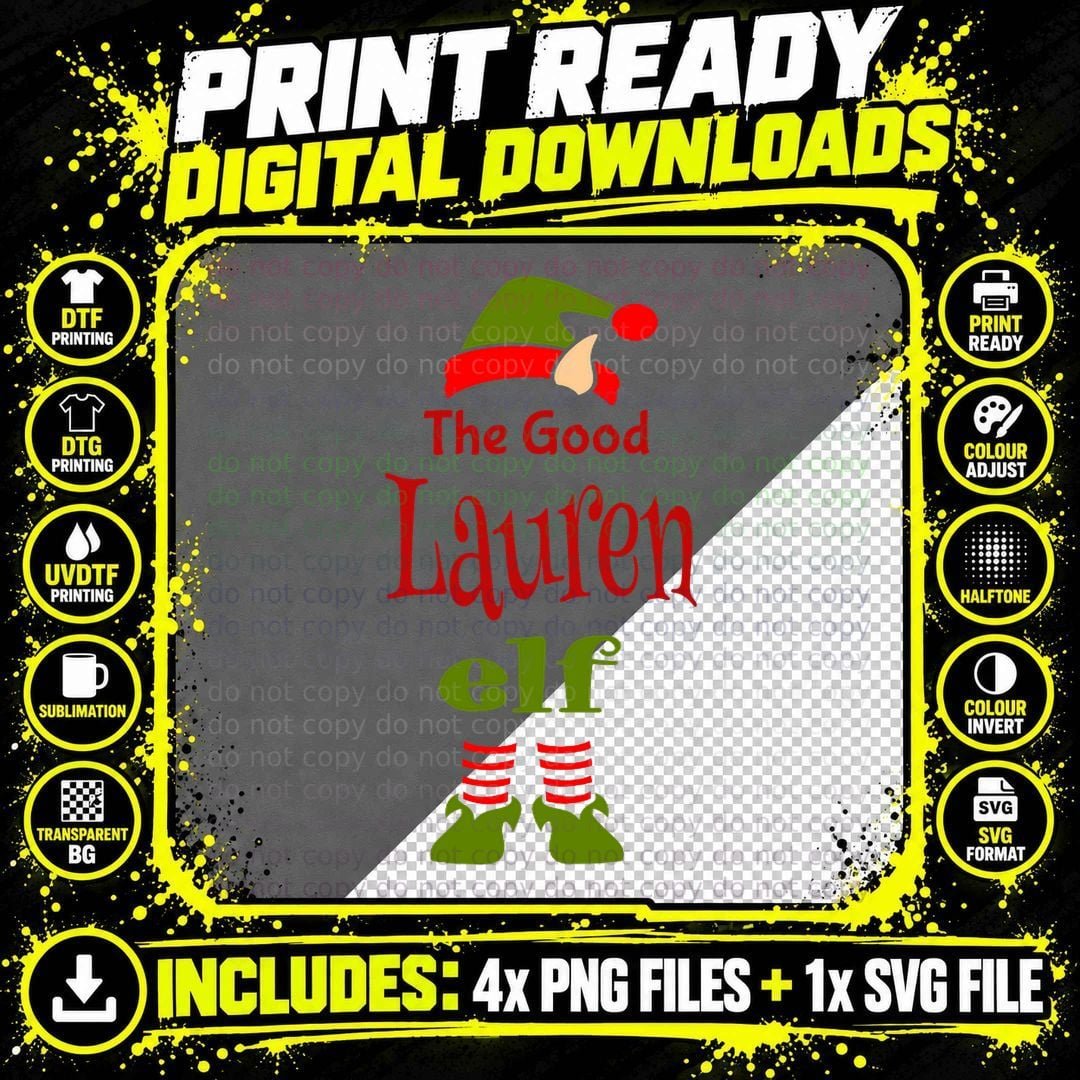 Lauren Elf Good Christmas T-Shirt, Holiday Matching Png SVG Digital Bundle