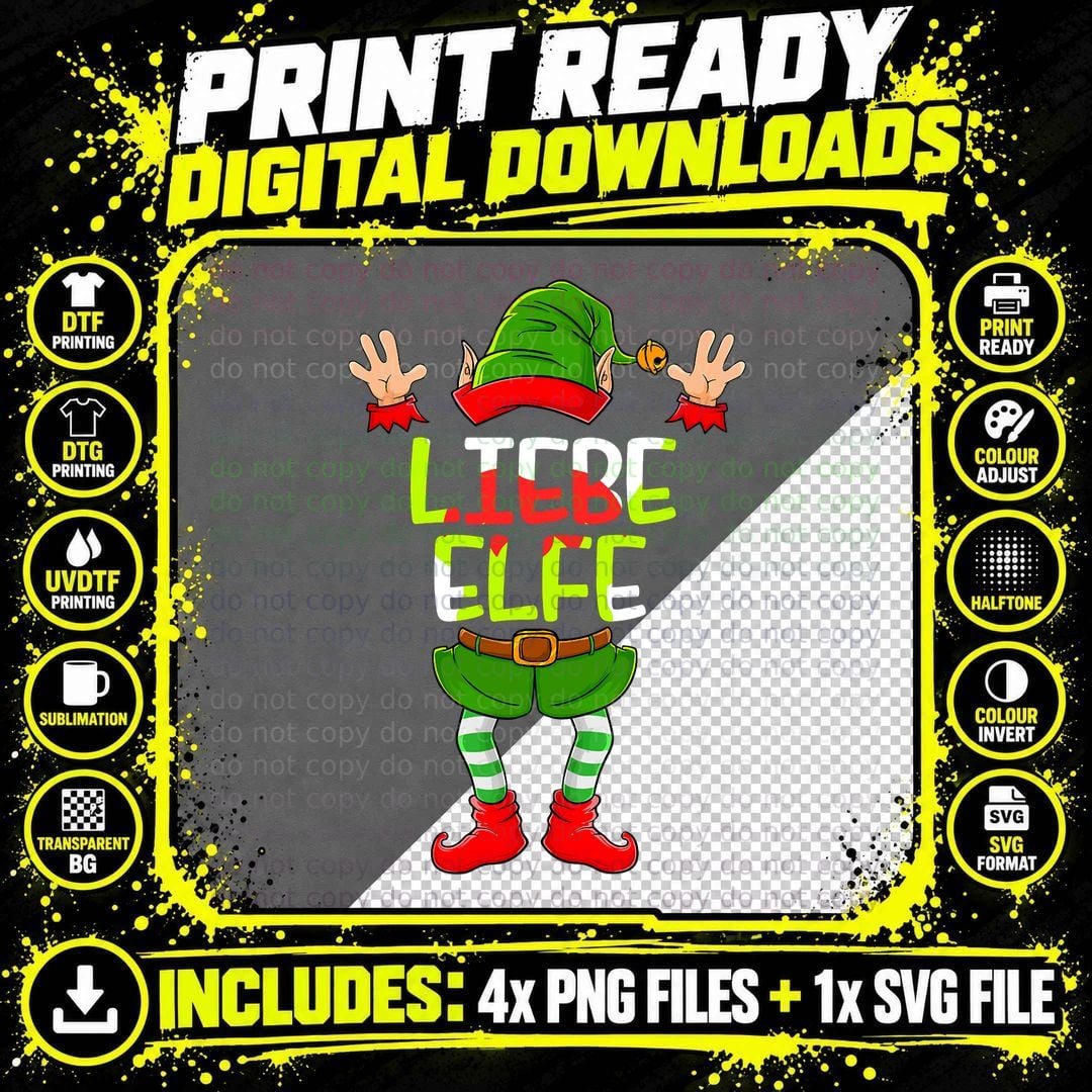 Love Elf Christmas T-Shirt, Holiday Humor Png SVG Digital Bundle