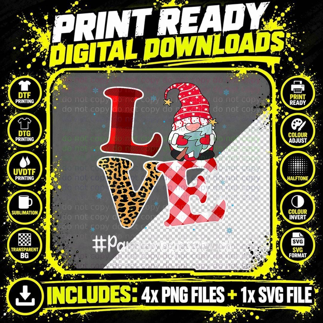 Love Paraprofessional Gnome Christmas T-Shirt Png SVG Digital Bundle