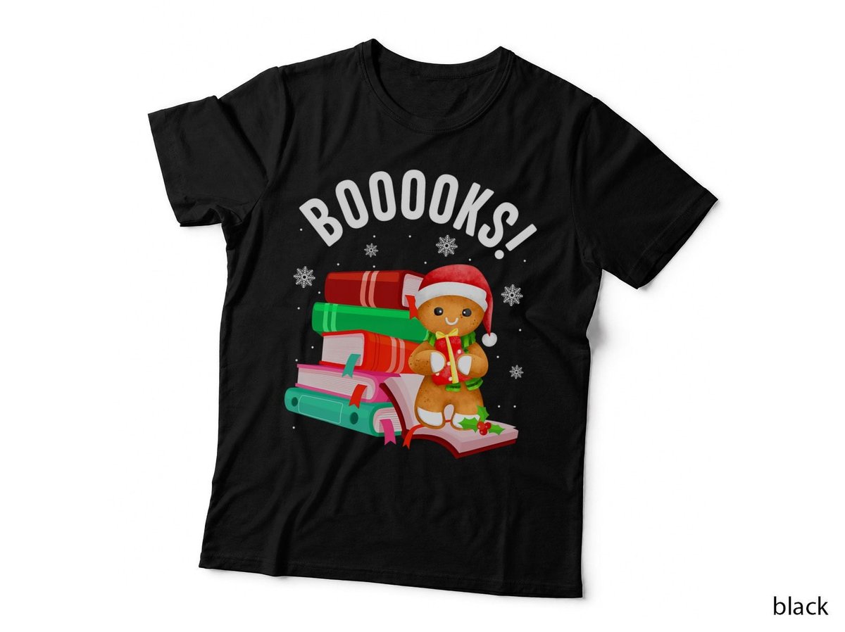Love Reading Books Merry Christmas T-Shirt, Festive Book Nerd