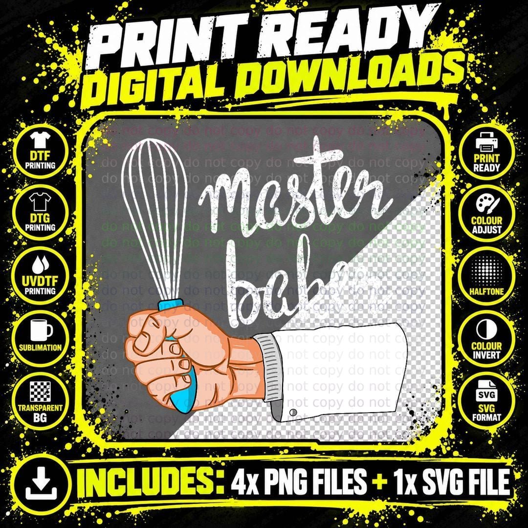 Master Baker Baking Funny Christmas Cookie T-Shirt Png SVG Digital Bundle
