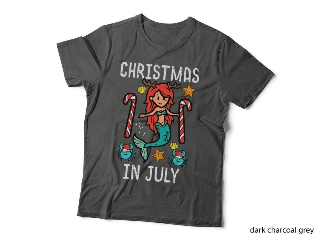 Mermaid Crab Christmas in July T-Shirt, Festive Summer Holiday
