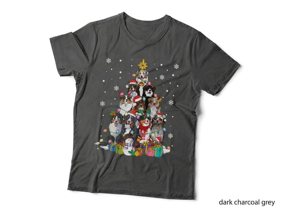 Merry Australian Shepherd Christmas Tree Sweatshirt, Xmas Present T-Shirt