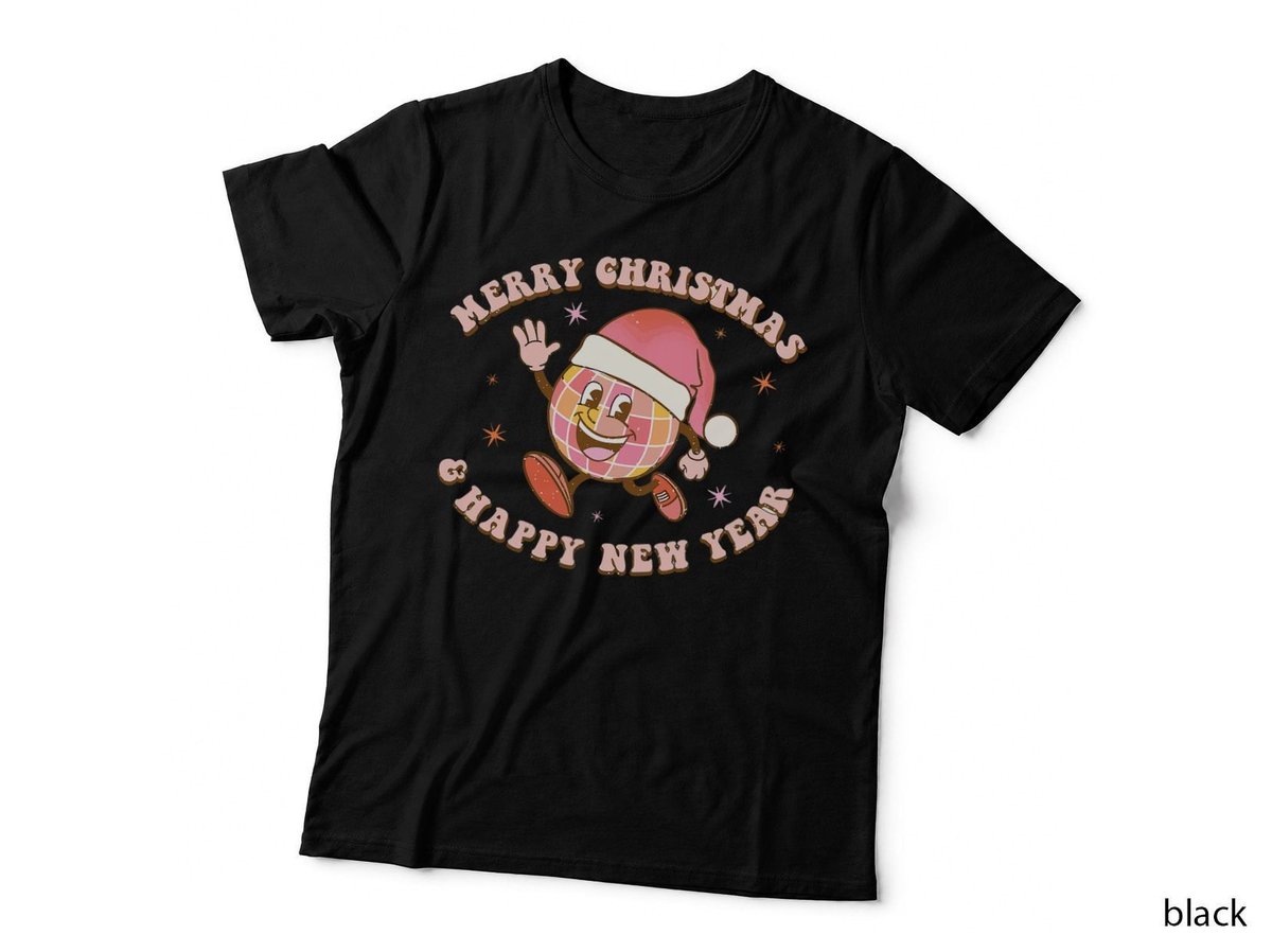 Merry Christmas Disco Ball T-Shirt, Retro Disco Ball, Festive Holiday Print