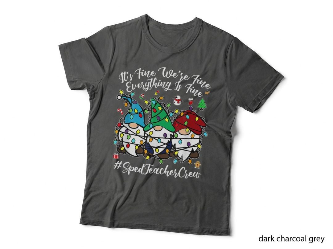 Merry Christmas Funny Everything Is Fine Gnome T-Shirt, Holiday Humor