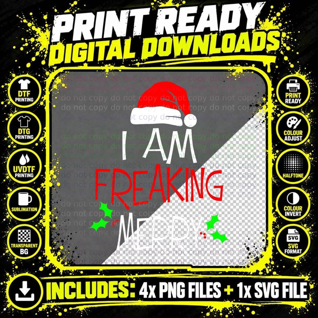 Merry Christmas Funny T-Shirt, Holiday Humor Png SVG Digital Bundle