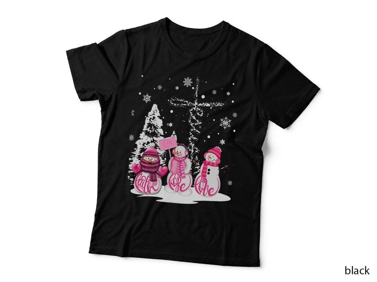 Merry Christmas Snowmen Faith Hope Love T-Shirt, Holiday Christmas Apparel
