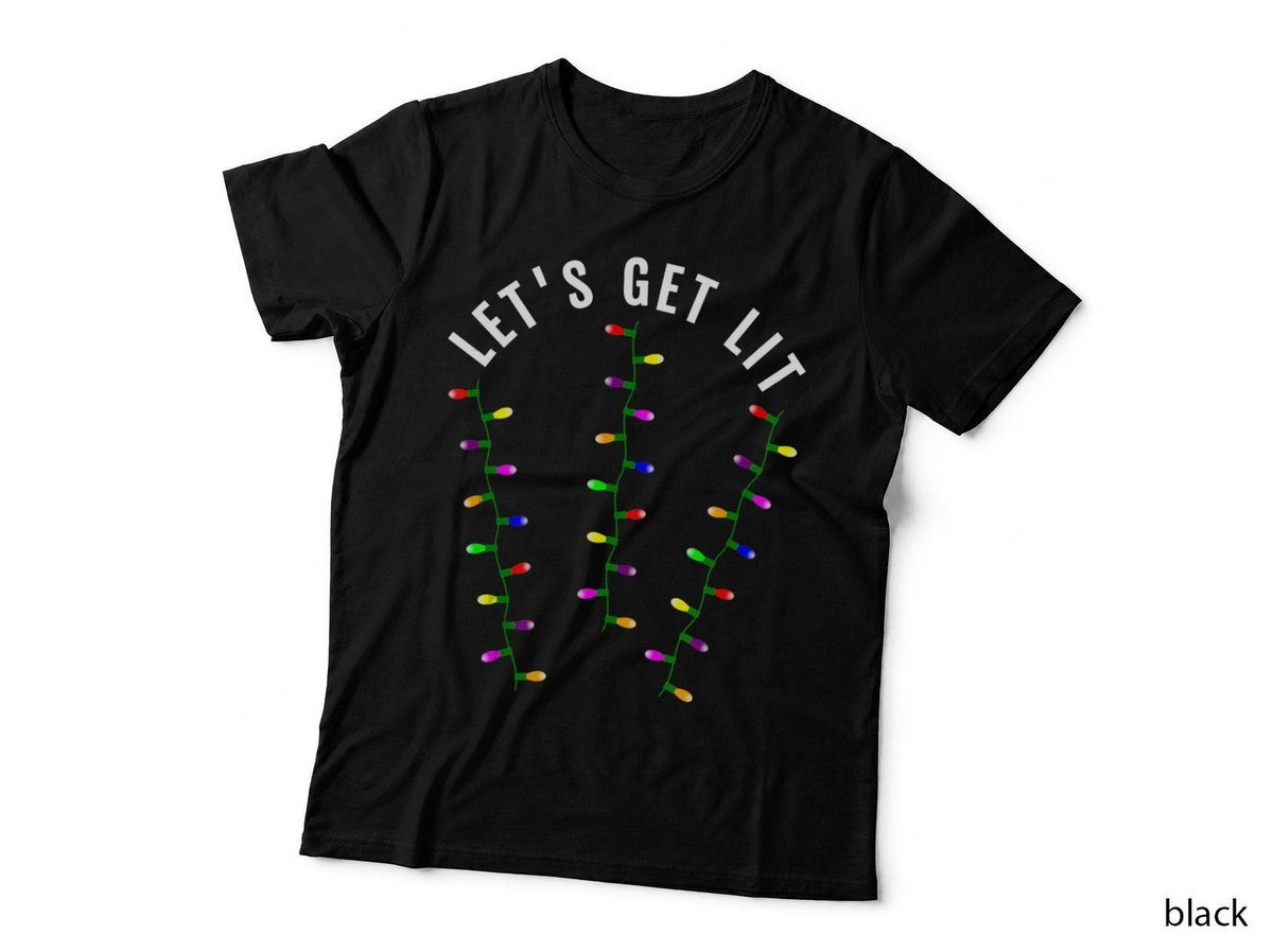 Merry Christmas String Lights T-Shirt, Festive Holiday Print