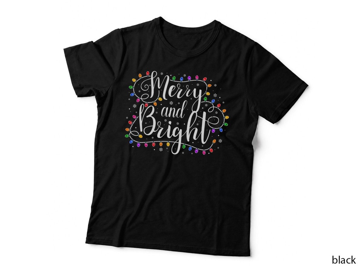 Merry and Bright Christmas Lights T-Shirt, Holiday Cheer