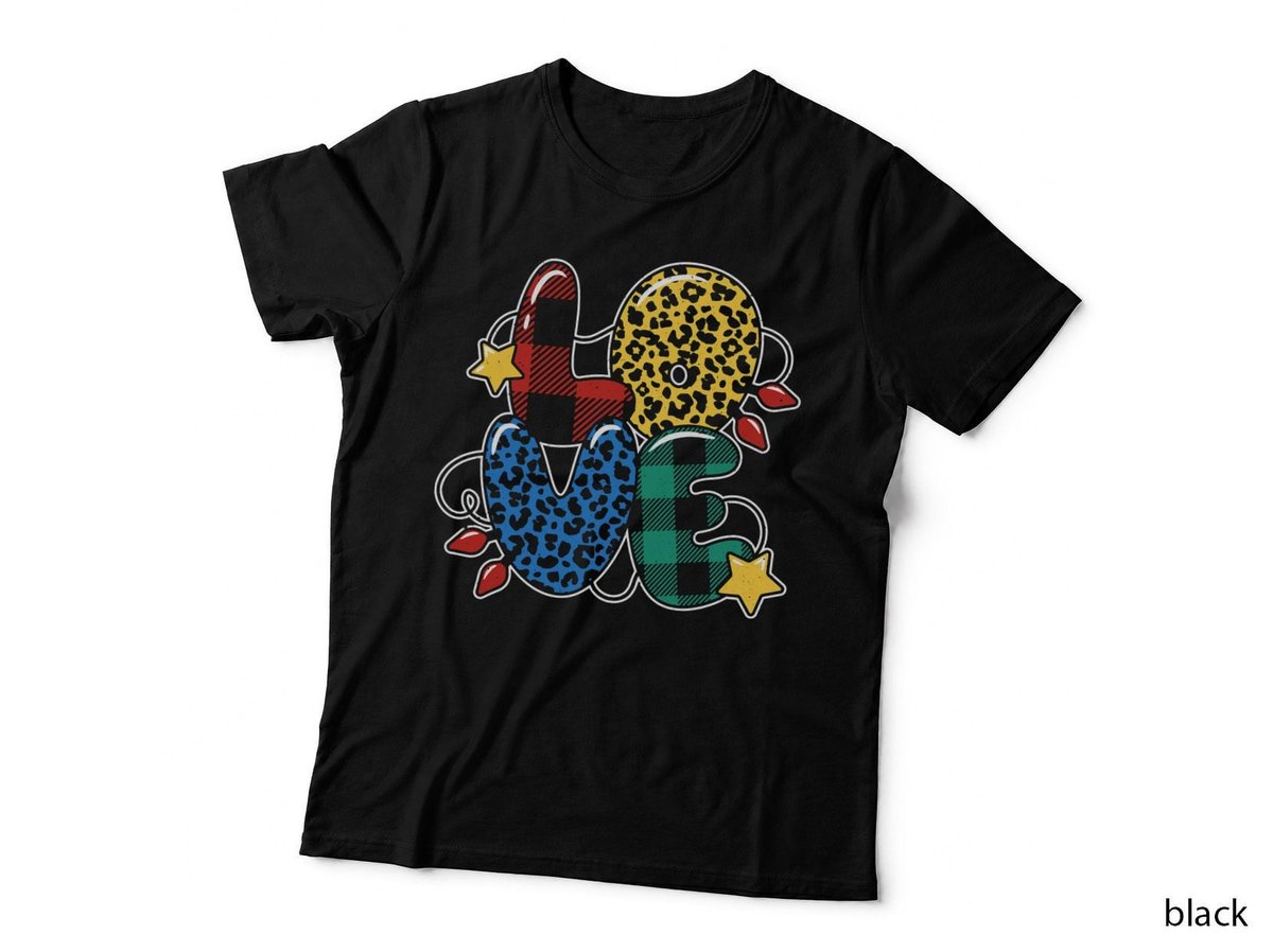 Plaid Leopard Christmas T-Shirt, Festive Holiday Print, Christmas Gift Idea