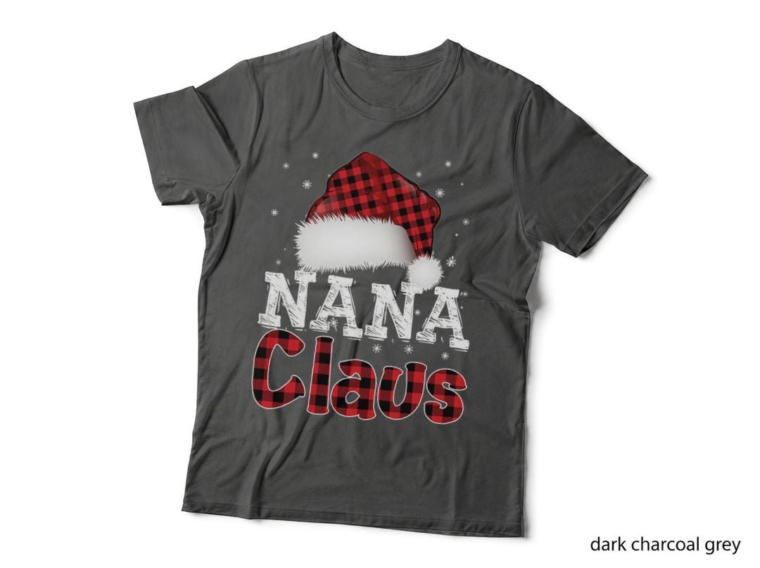 Santa Claus Plaid Christmas T-Shirt, Festive Holiday Costume