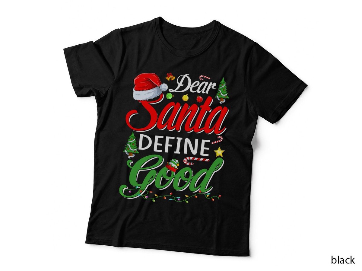 Santa Good Christmas Matching T-Shirt, Festive Holiday Design