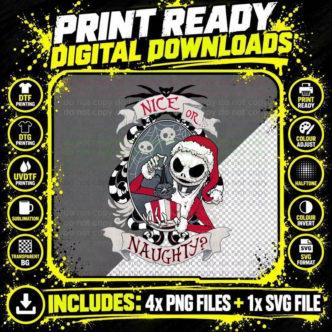 Scary Santa Classic T-Shirt, Gothic Christmas Png SVG Digital Bundle