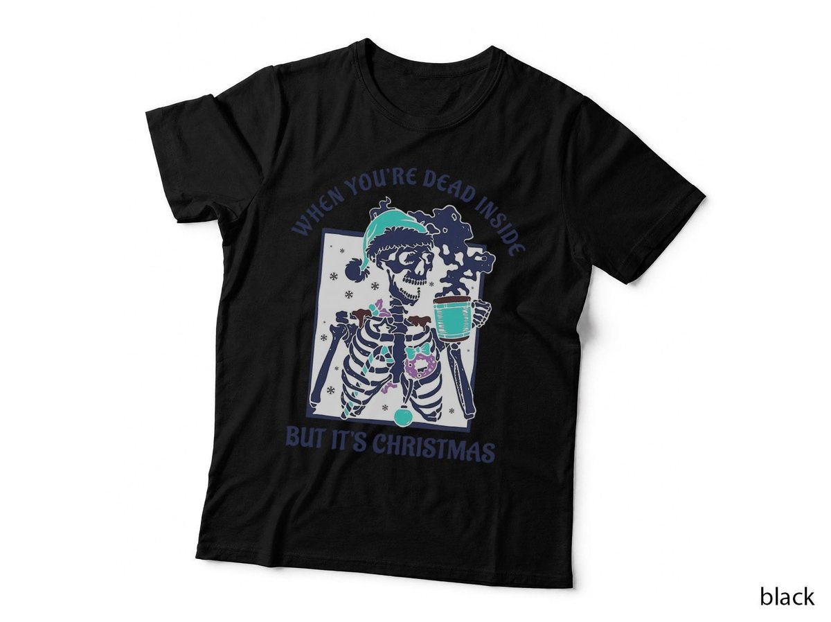 Skeleton Christmas Coffee T-Shirt, Funny Sarcasm, Holiday Humor