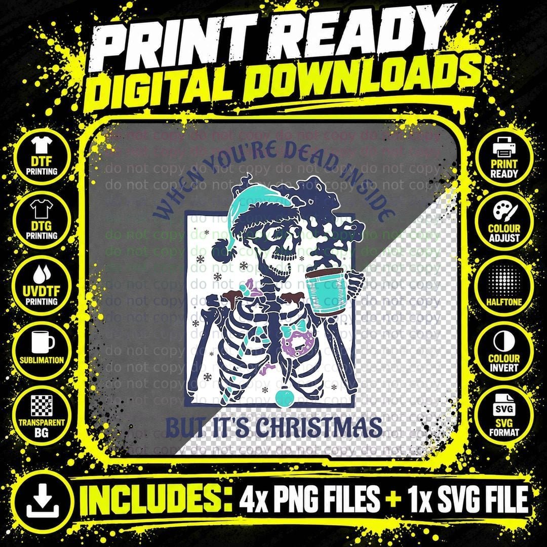 Skeleton Christmas Coffee T-Shirt, Funny Sarcasm Png SVG Digital Bundle