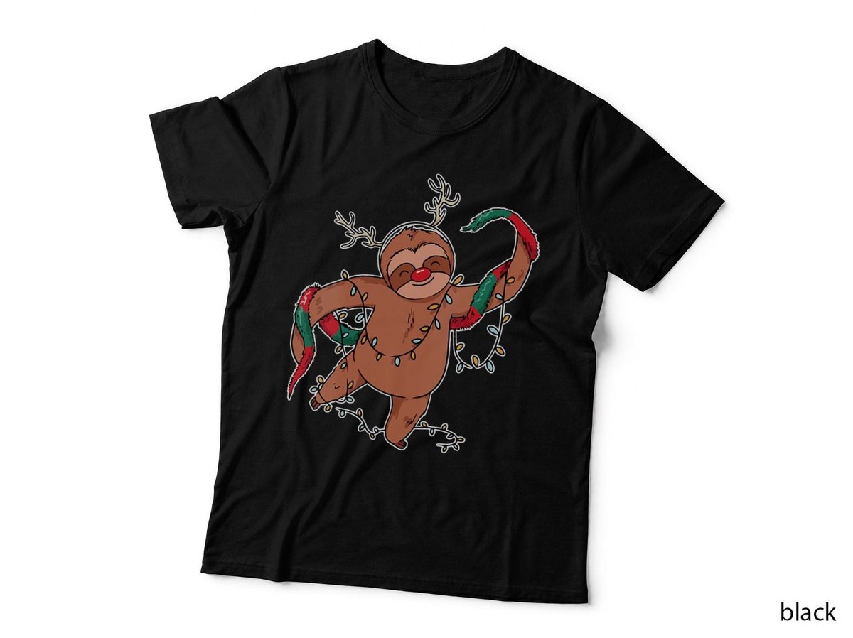 Sloth Christmas Lights Pajama Zoo Animal X-Mas Decoration T-Shirt