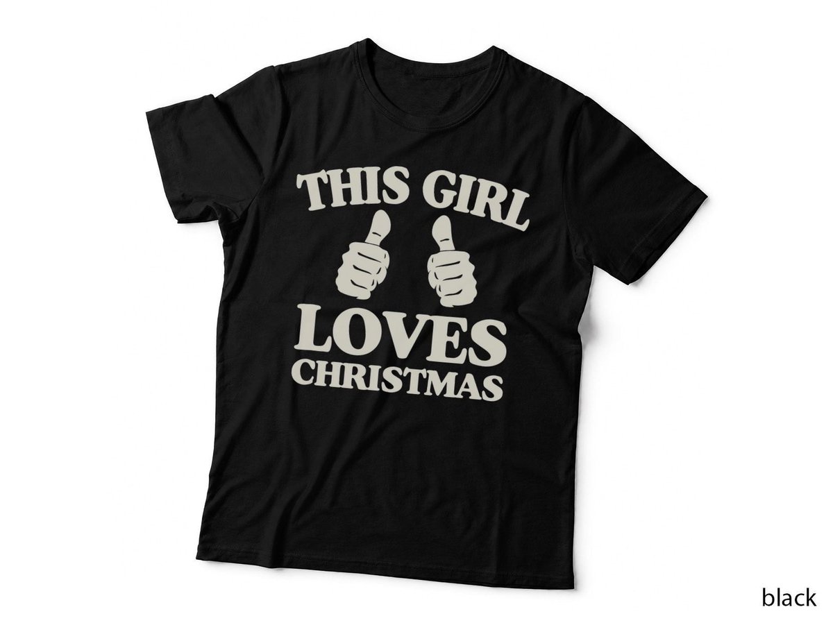 This Girl Loves Christmas Two Thumbs up T-Shirt