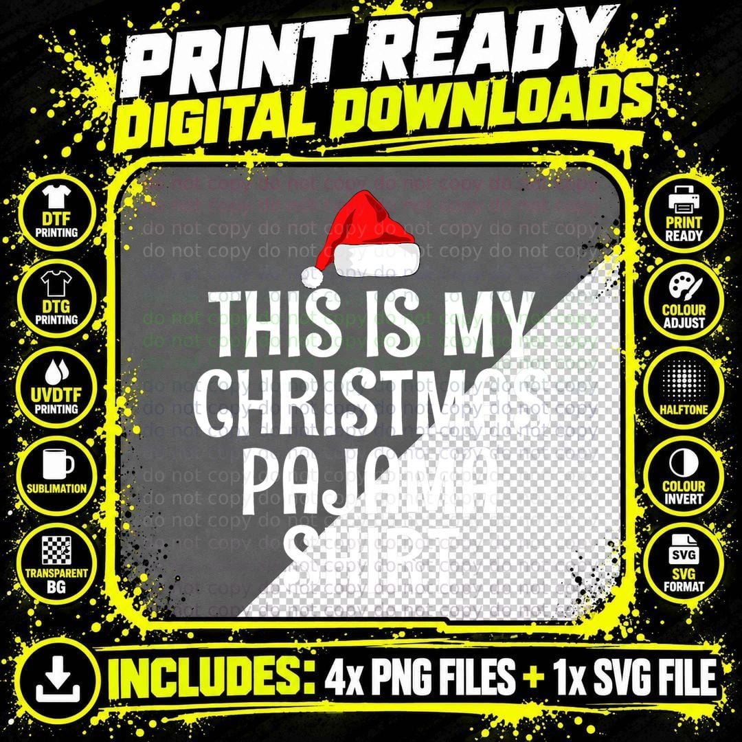 This Is My Christmas Pajama T-Shirt Png SVG Digital Bundle