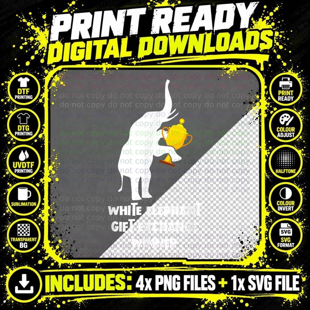 White Elephant Gift Exchange Winner T-Shirt Png SVG Digital Bundle