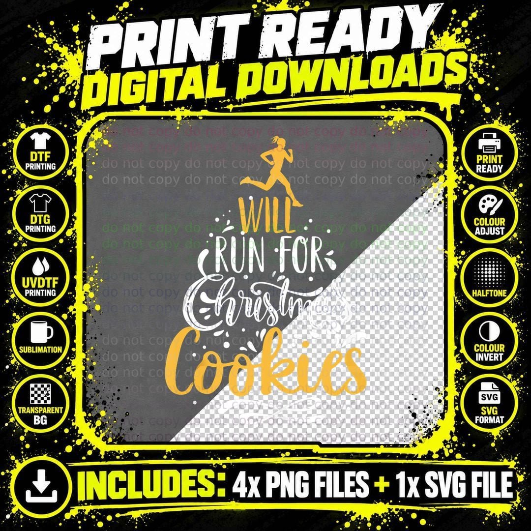 Will Run for Christmas Cookies, Lady Runners Workout Png SVG Digital Bundle