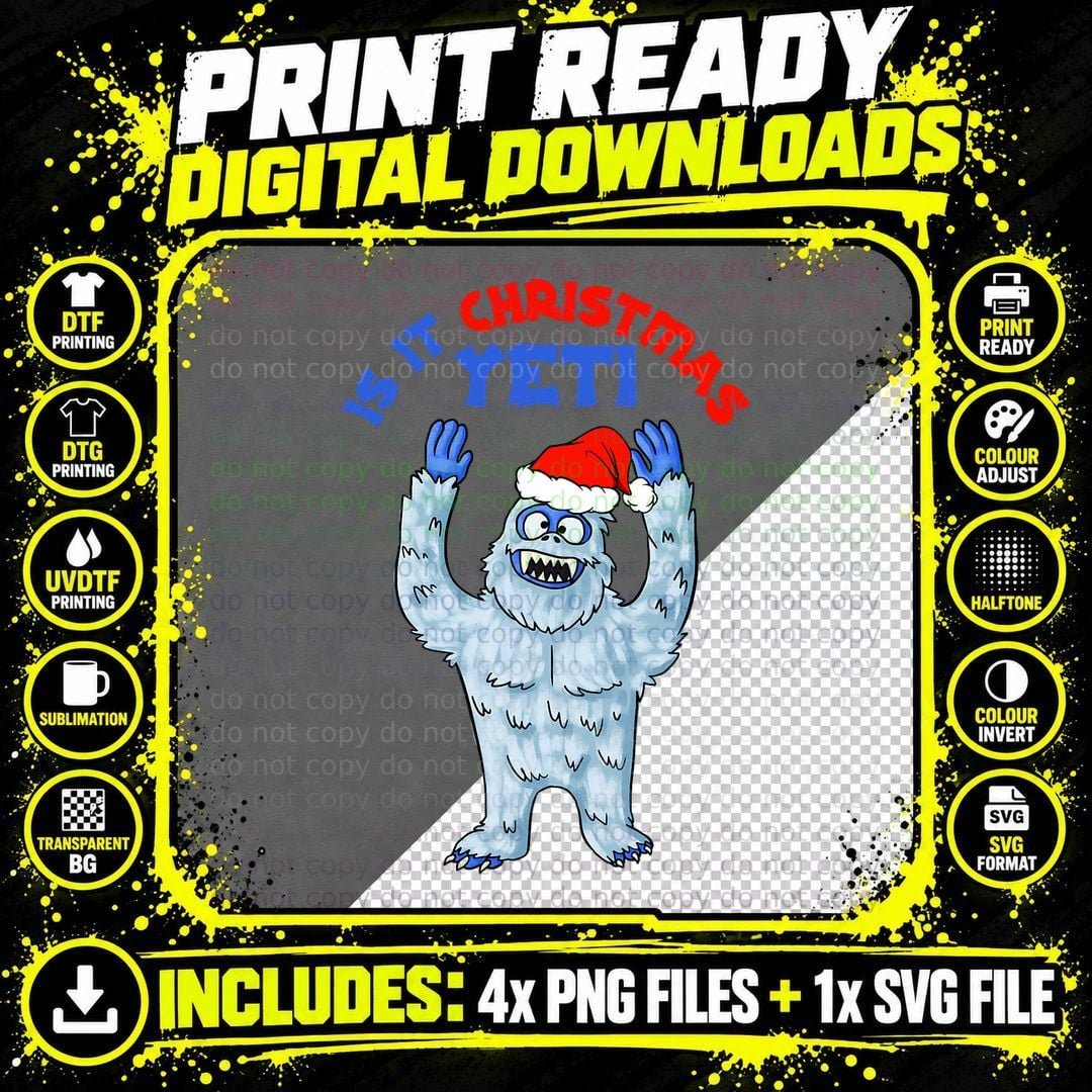Abominable Snowman Christmas Yeti T-Shirt Png SVG Digital Bundle