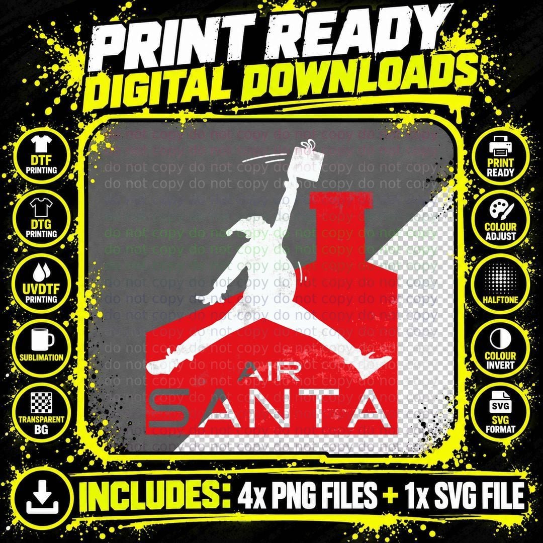 Air Santa Basketball Parody T-Shirt, Funny Christmas Png SVG Digital Bundle