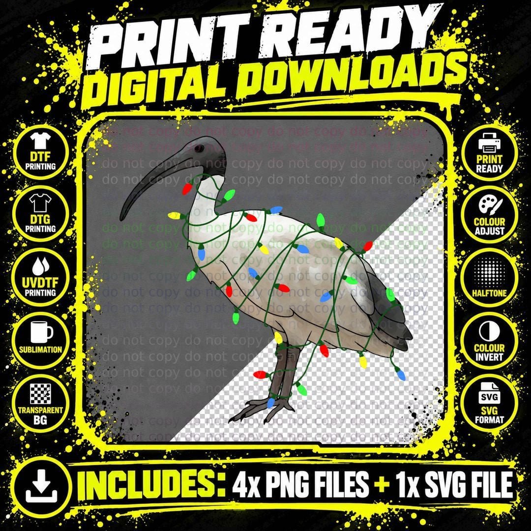 Bin Chicken Lights T-Shirt, Festive Holiday Print Png SVG Digital Bundle