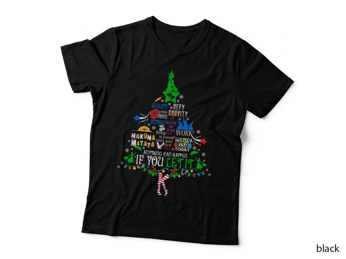 Broadway Musical Theatre Christmas Tree T-Shirt, Funny Xmas, Holiday Apparel