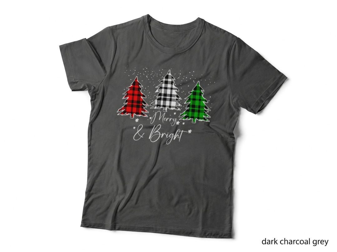 Buffalo Plaid Christmas Tree T-Shirt, Festive Holiday Style, Merry & Bright