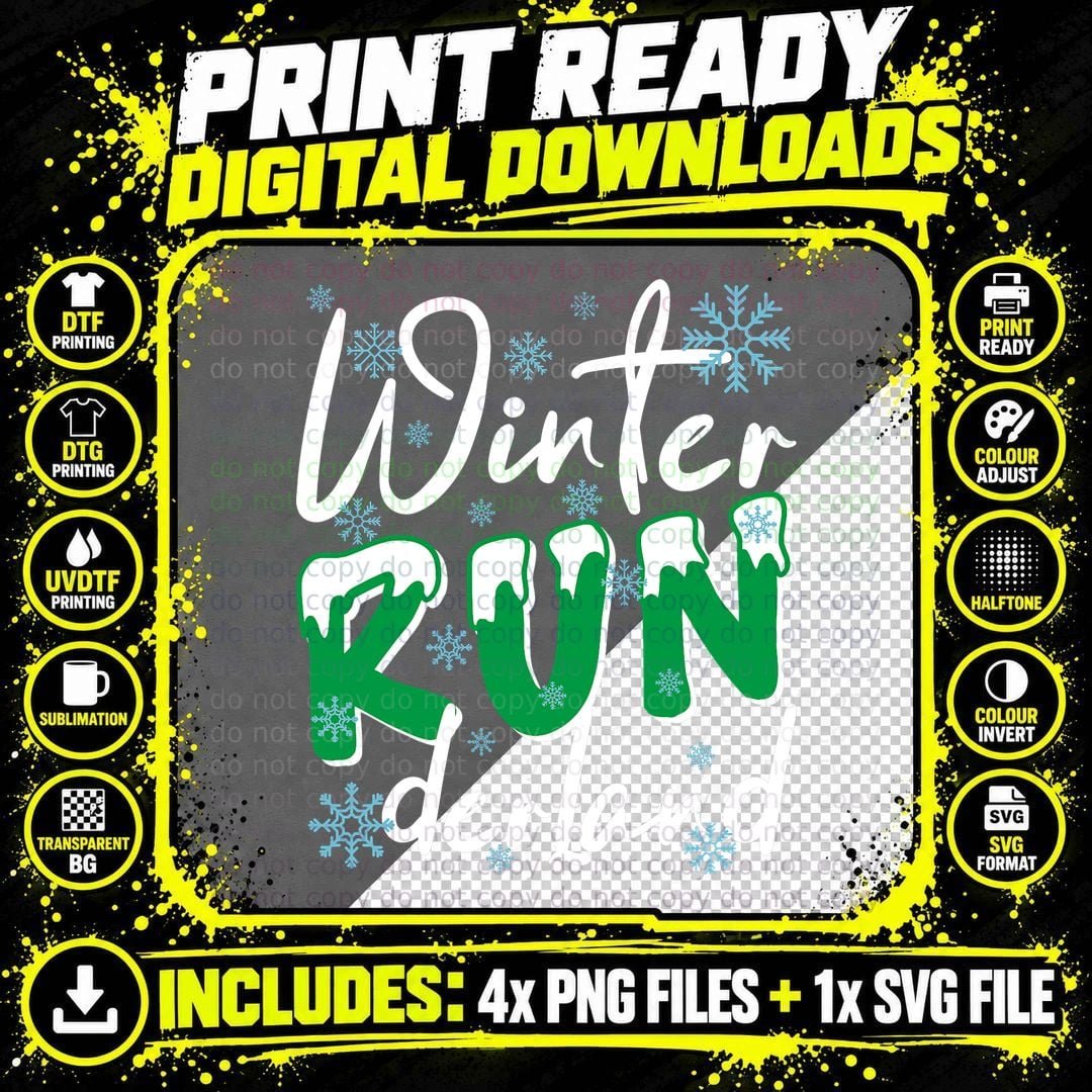 Christmas 5K Winter Run Derland Holiday Team Running Png SVG Digital Bundle