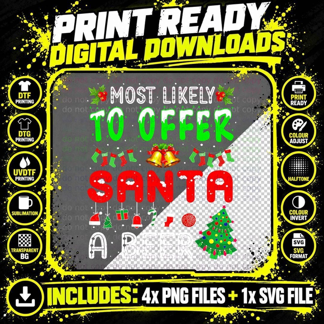 Christmas Beer Drinking Santa T-Shirt, Holiday Humor Png SVG Digital Bundle