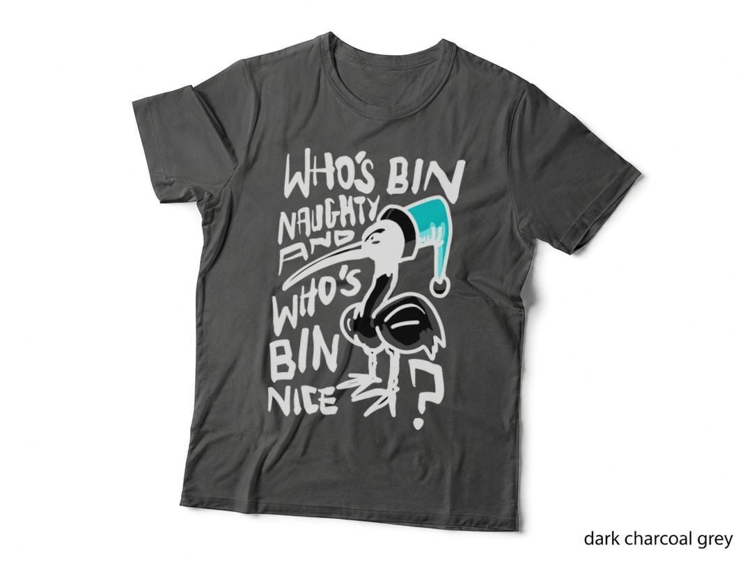 Christmas Bin Chicken T-Shirt, Aussie Christmas Humor, Festive Fun