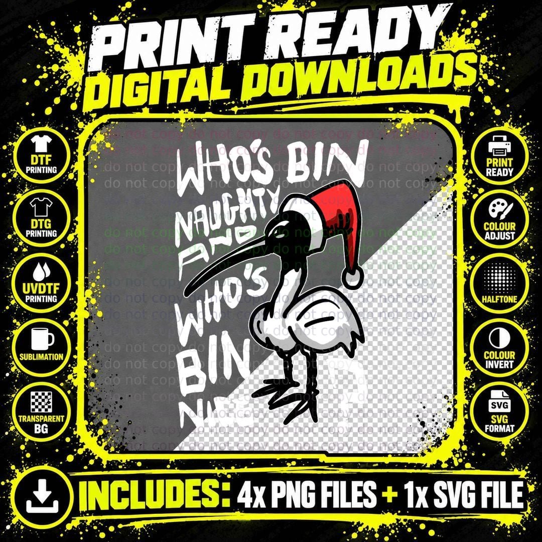 Christmas Bin Chicken T-Shirt, Aussie Christmas Png SVG Digital Bundle