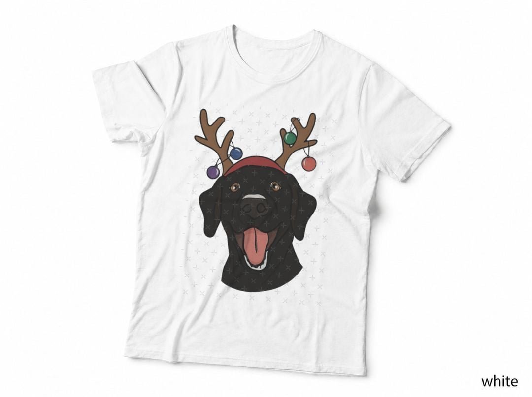 Christmas Black Lab T-Shirt, Festive Holiday Design, Pet Lover Apparel