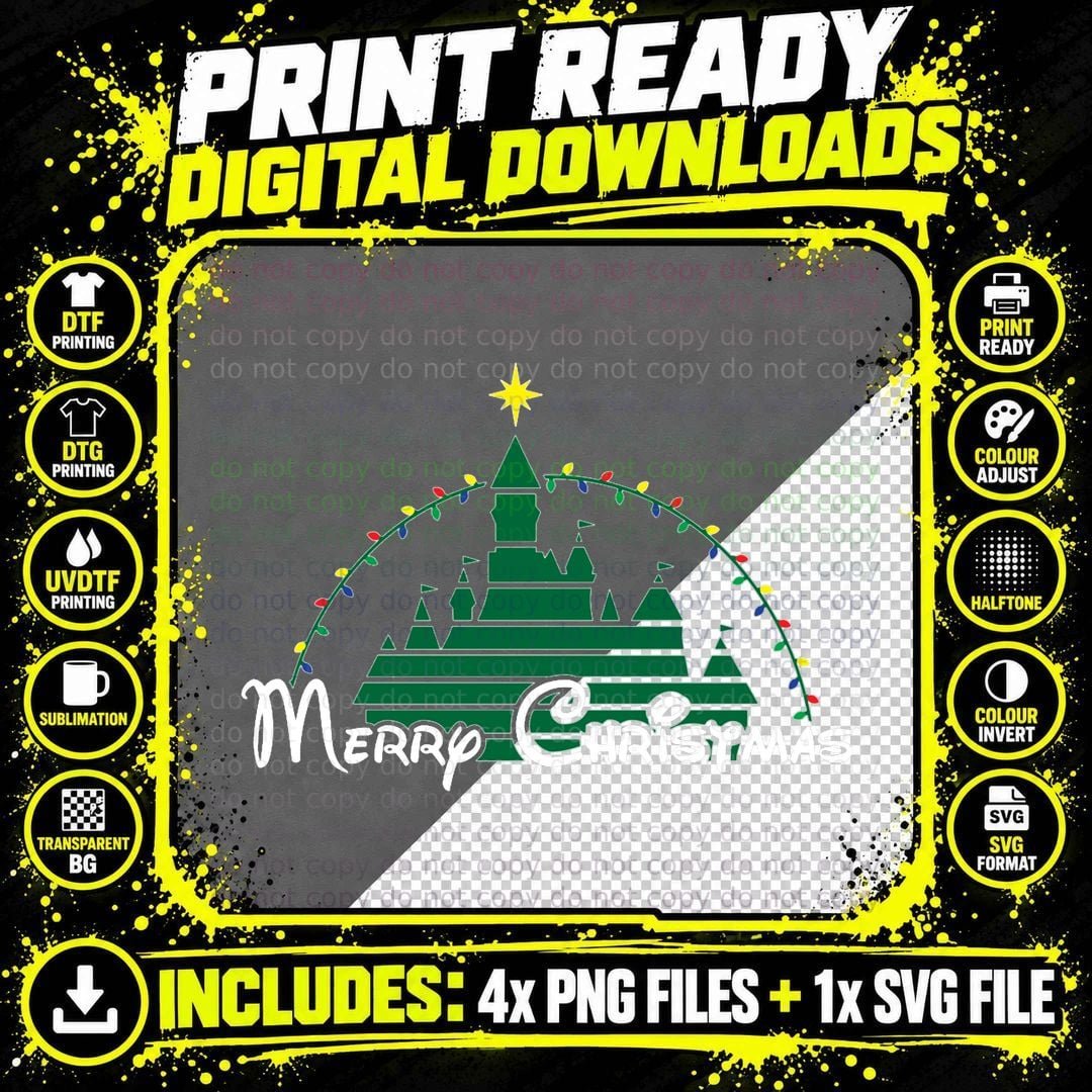 Christmas Castle T-Shirt, Festive Holiday Design Png SVG Digital Bundle