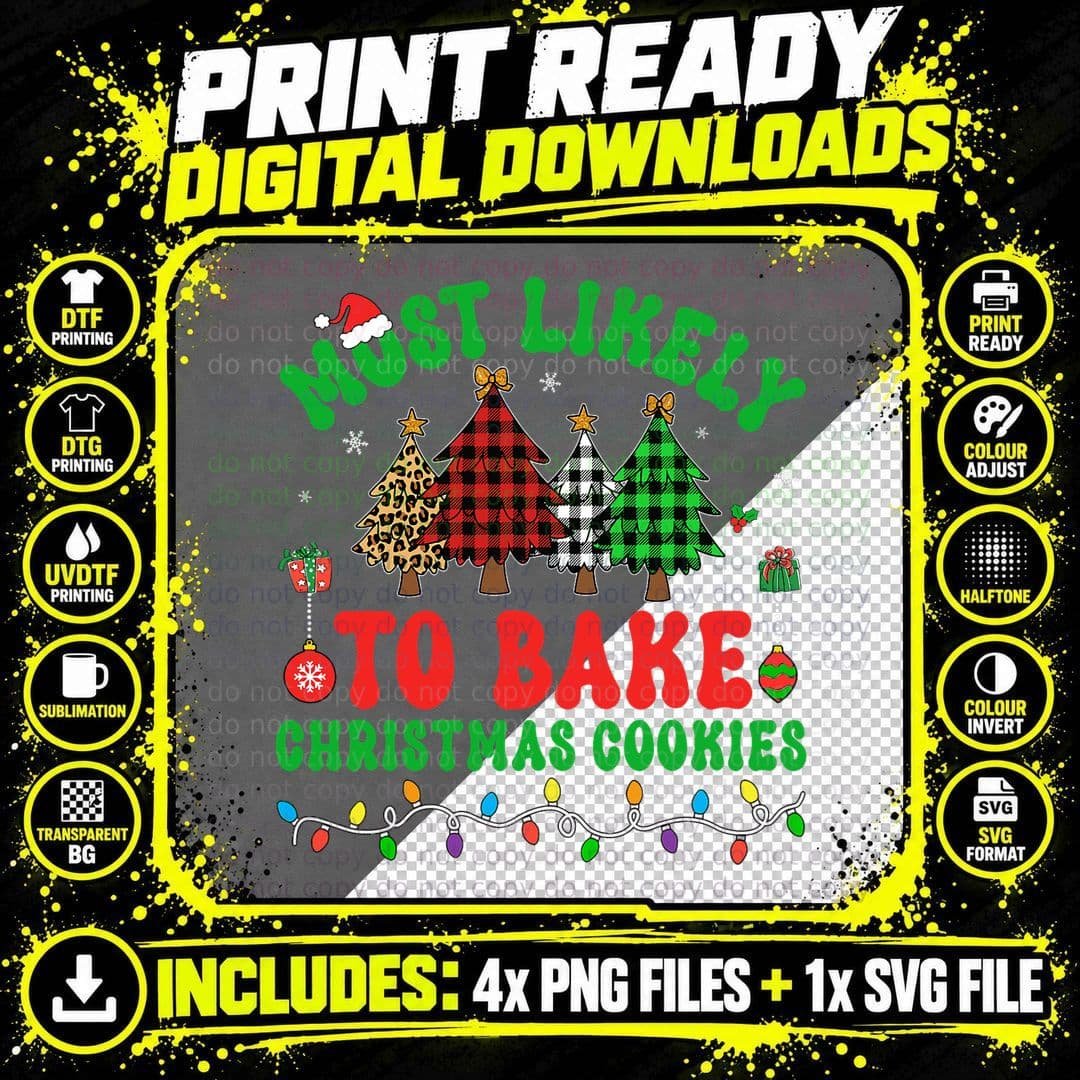 Christmas Cookie Baking Family T-Shirt Png SVG Digital Bundle