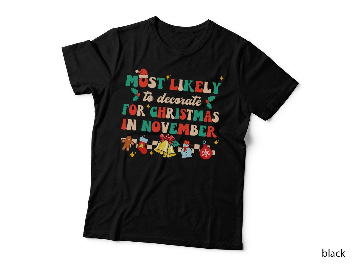 Christmas Decorations T-Shirt, Festive Holiday Theme, Holiday Season Apparel