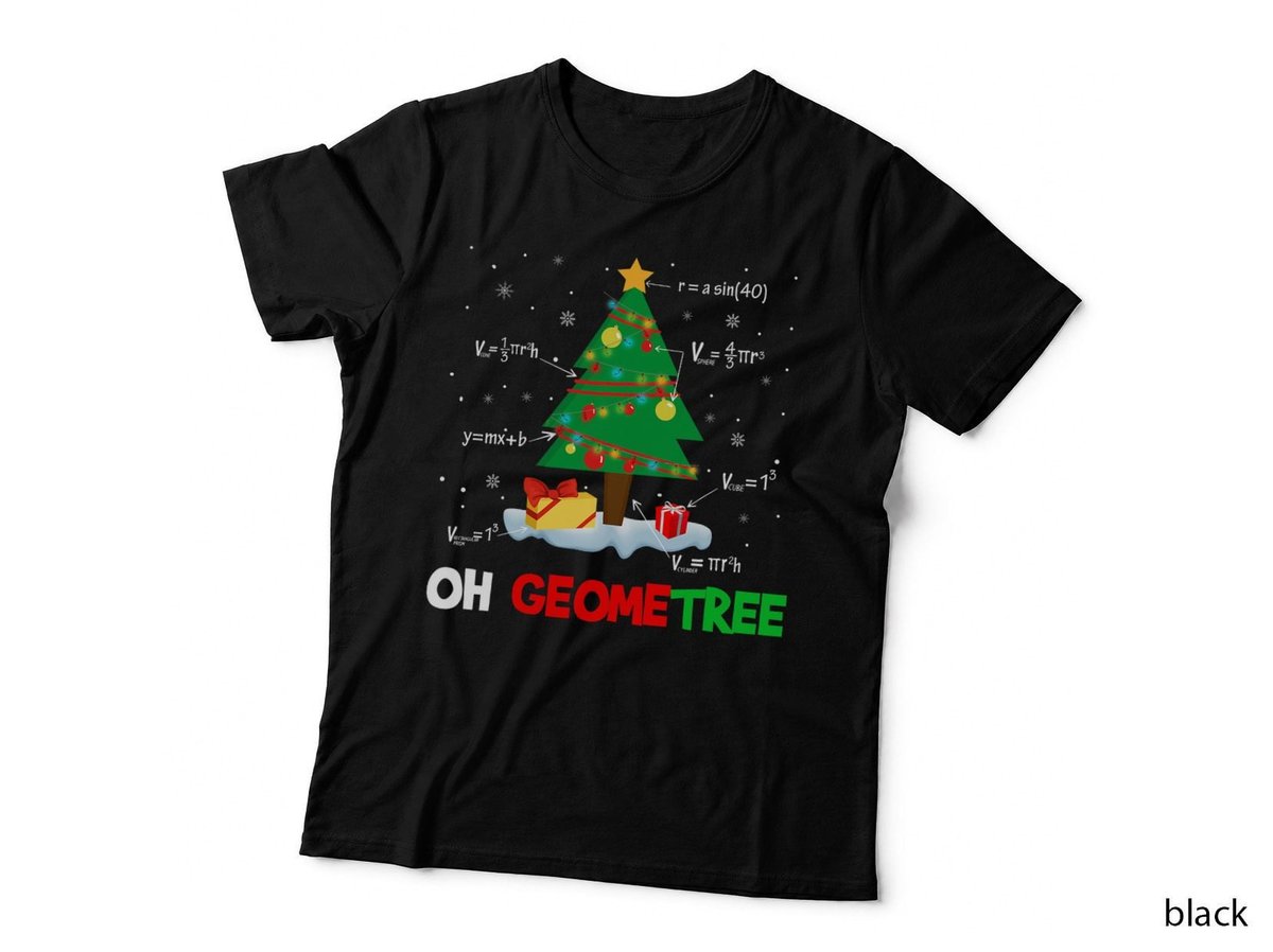 Christmas Geometry Math Teacher T-Shirt, Holiday Geometry Design