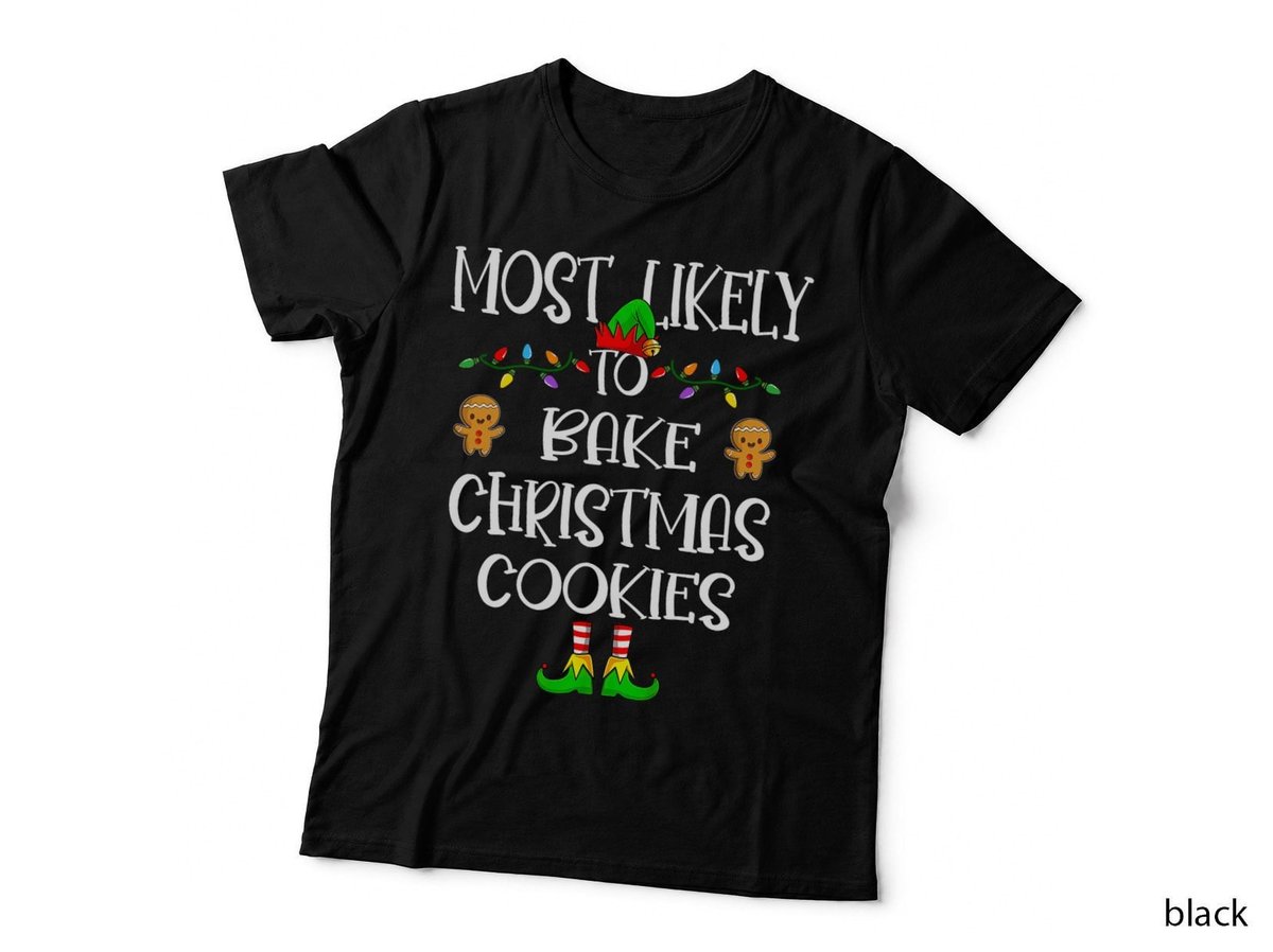 Christmas Gingerbread Family Cookies T-Shirt, Festive Holiday Print