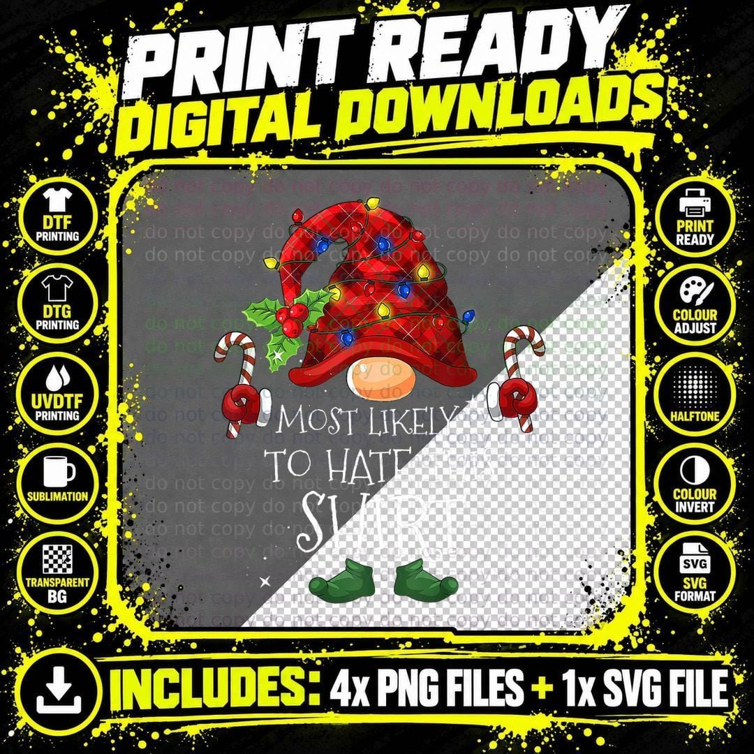 Christmas Gnome Lights T-Shirt, Holiday Christmas Png SVG Digital Bundle