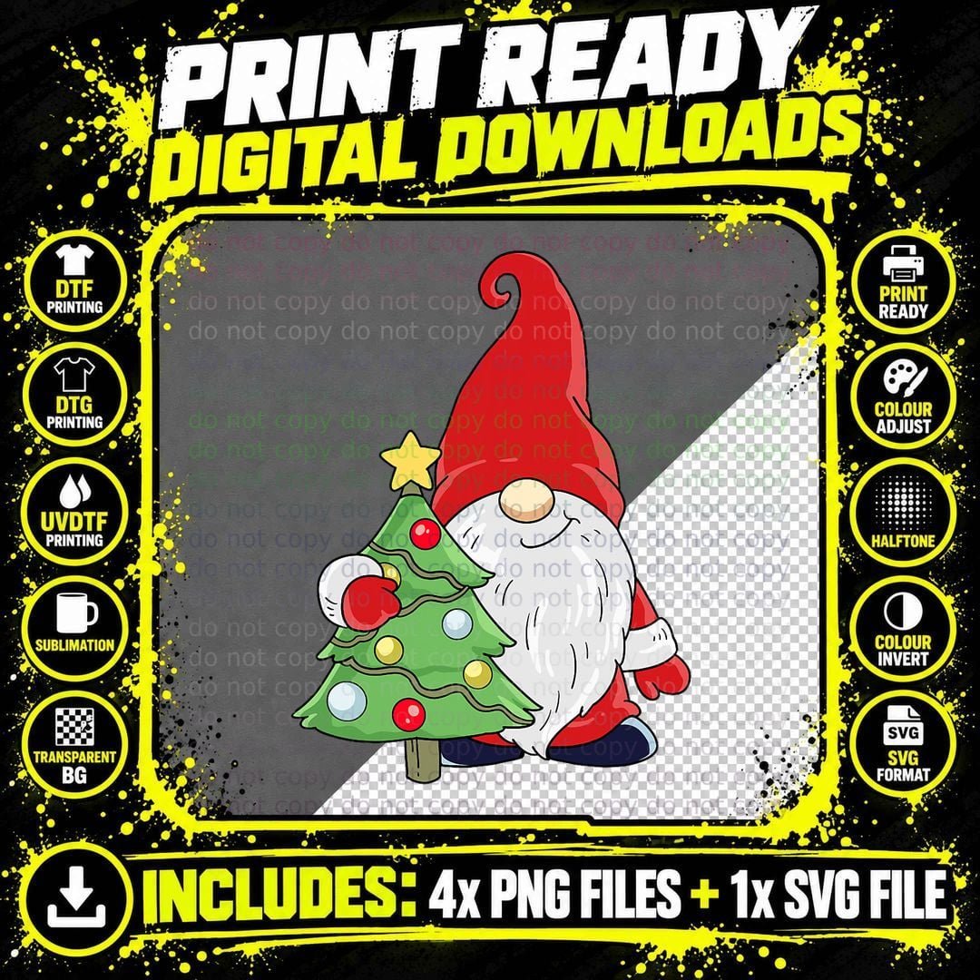 Christmas Gnome Pajama T-Shirt, Holiday Cheer Png SVG Digital Bundle