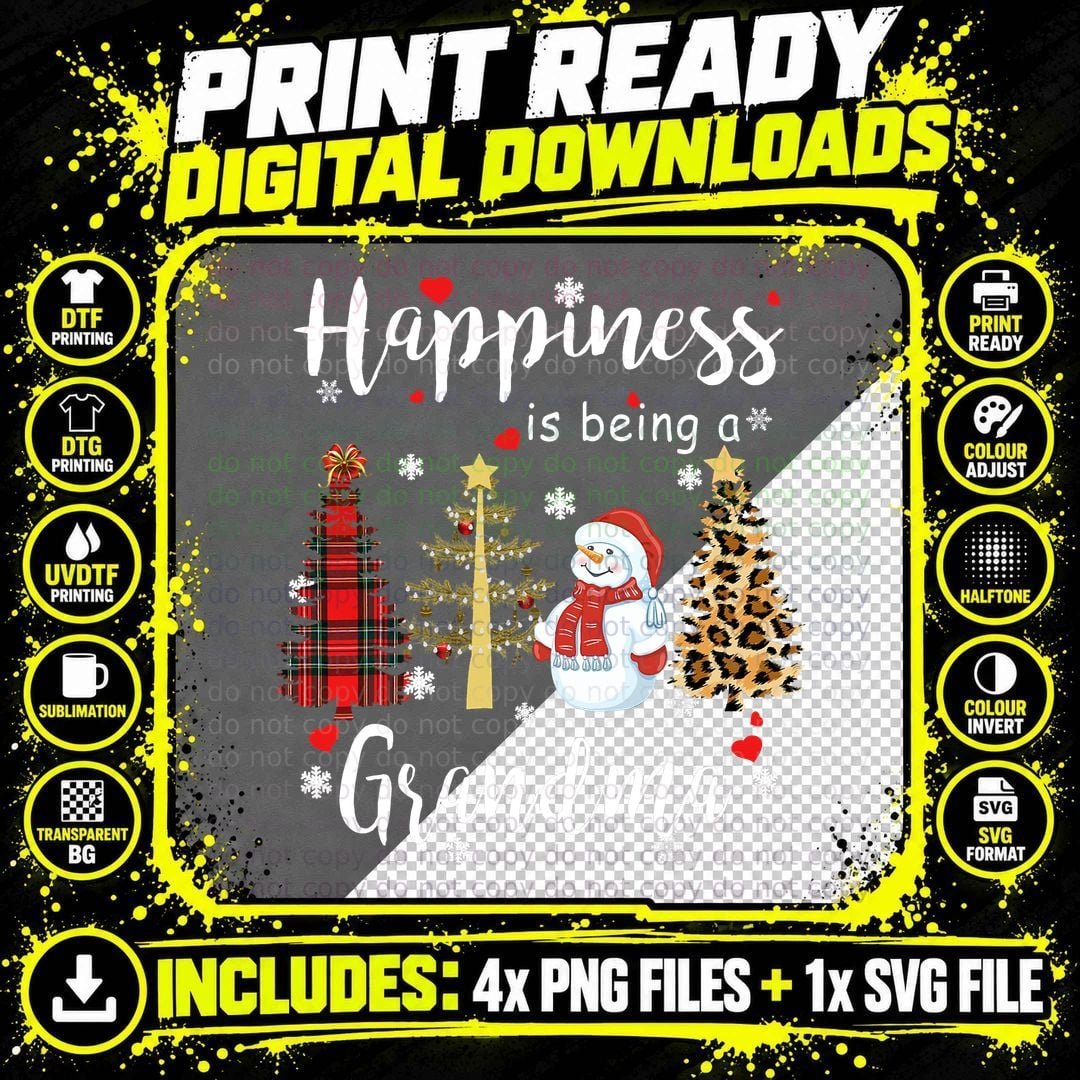 Christmas Grandma Snowman T-Shirt, Festive Holiday Style Png SVG Digital Bundle