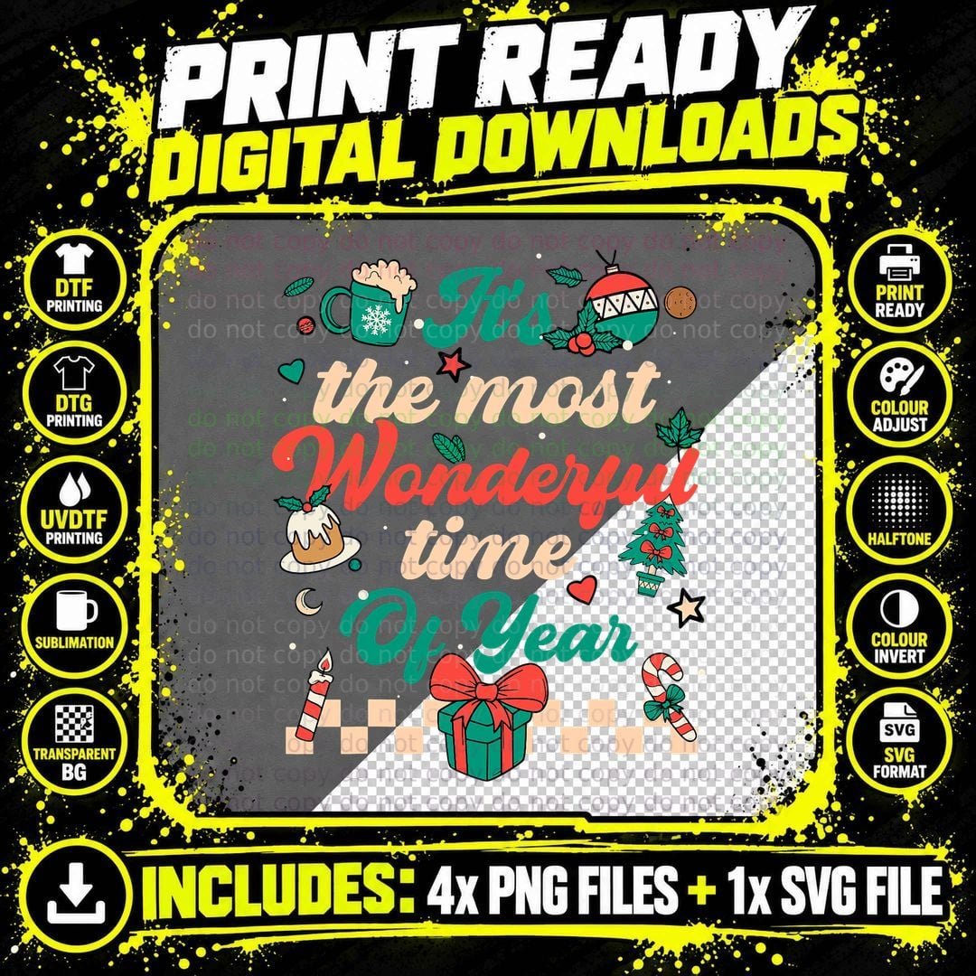 Christmas Groovy Retro T-Shirt, Festive Holiday Print Png SVG Digital Bundle