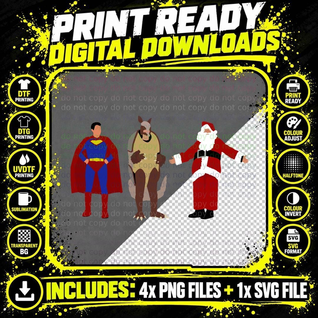 Christmas Heroes T-Shirt, Superhero Christmas Png SVG Digital Bundle