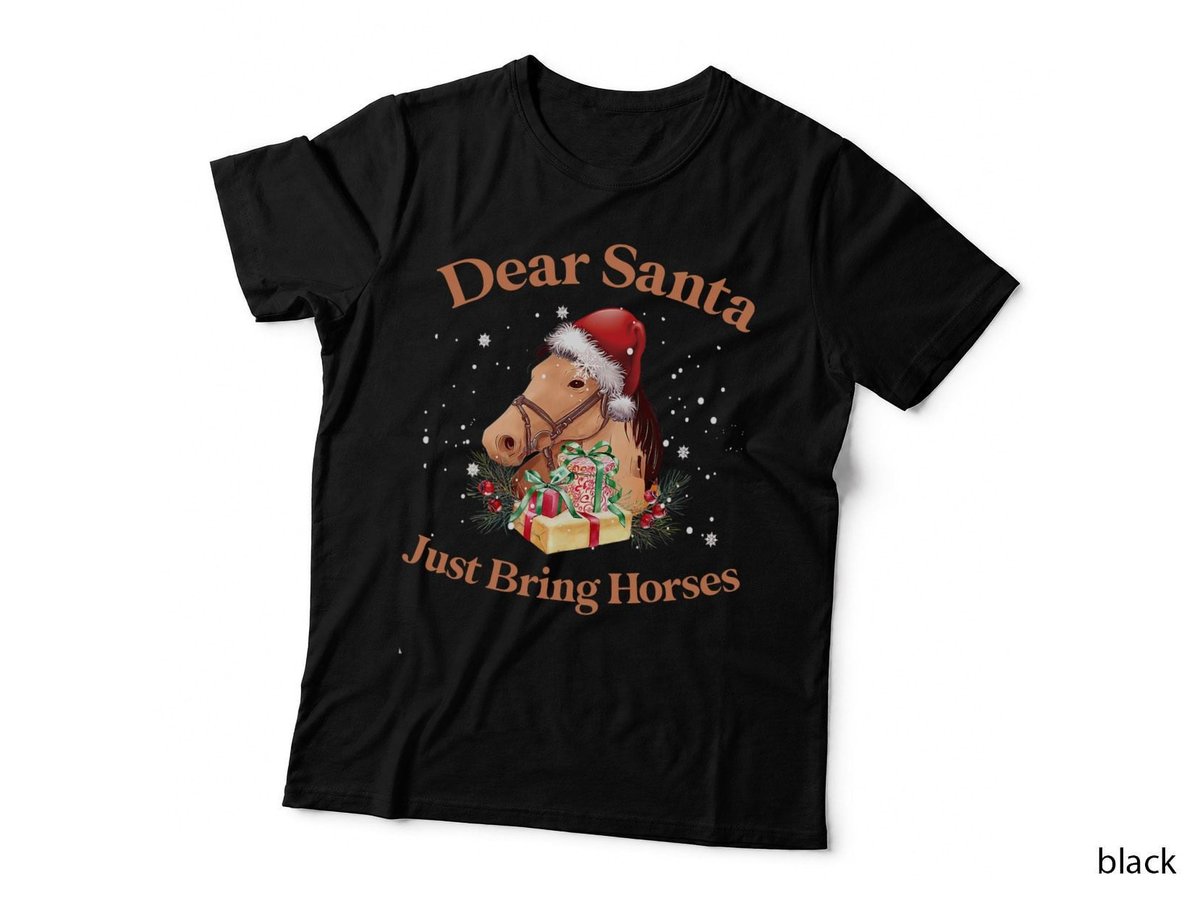 Christmas Horse Lovers T-Shirt, Festive Holiday Design, Xmas Gift Idea
