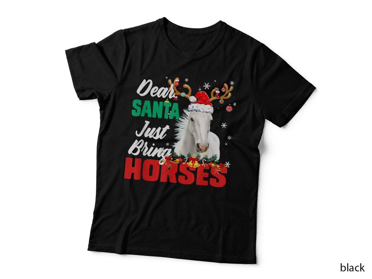 Christmas Horse Lovers T-Shirt, Festive Holiday Style, Fashion