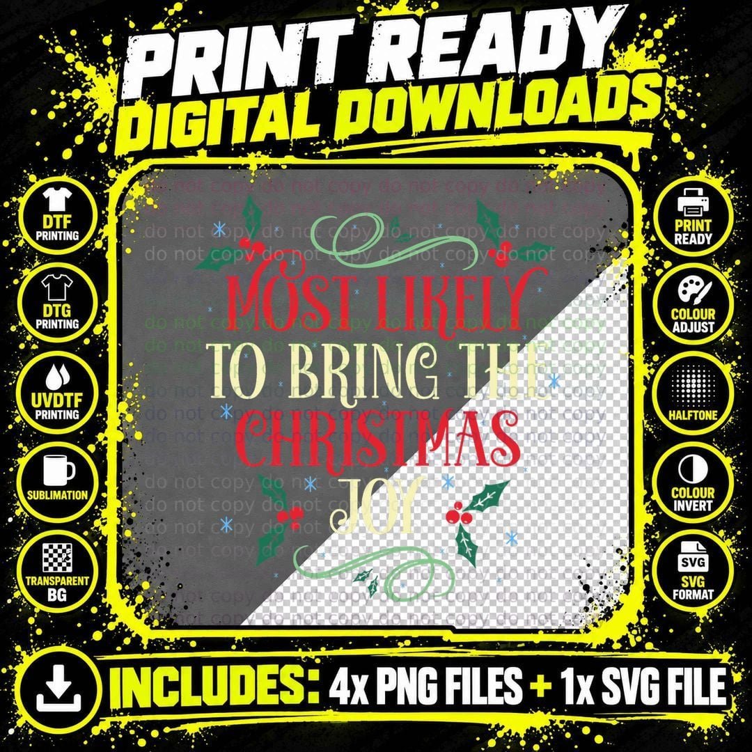 Christmas Joy Family T-Shirt, Holiday Cheer Design Png SVG Digital Bundle