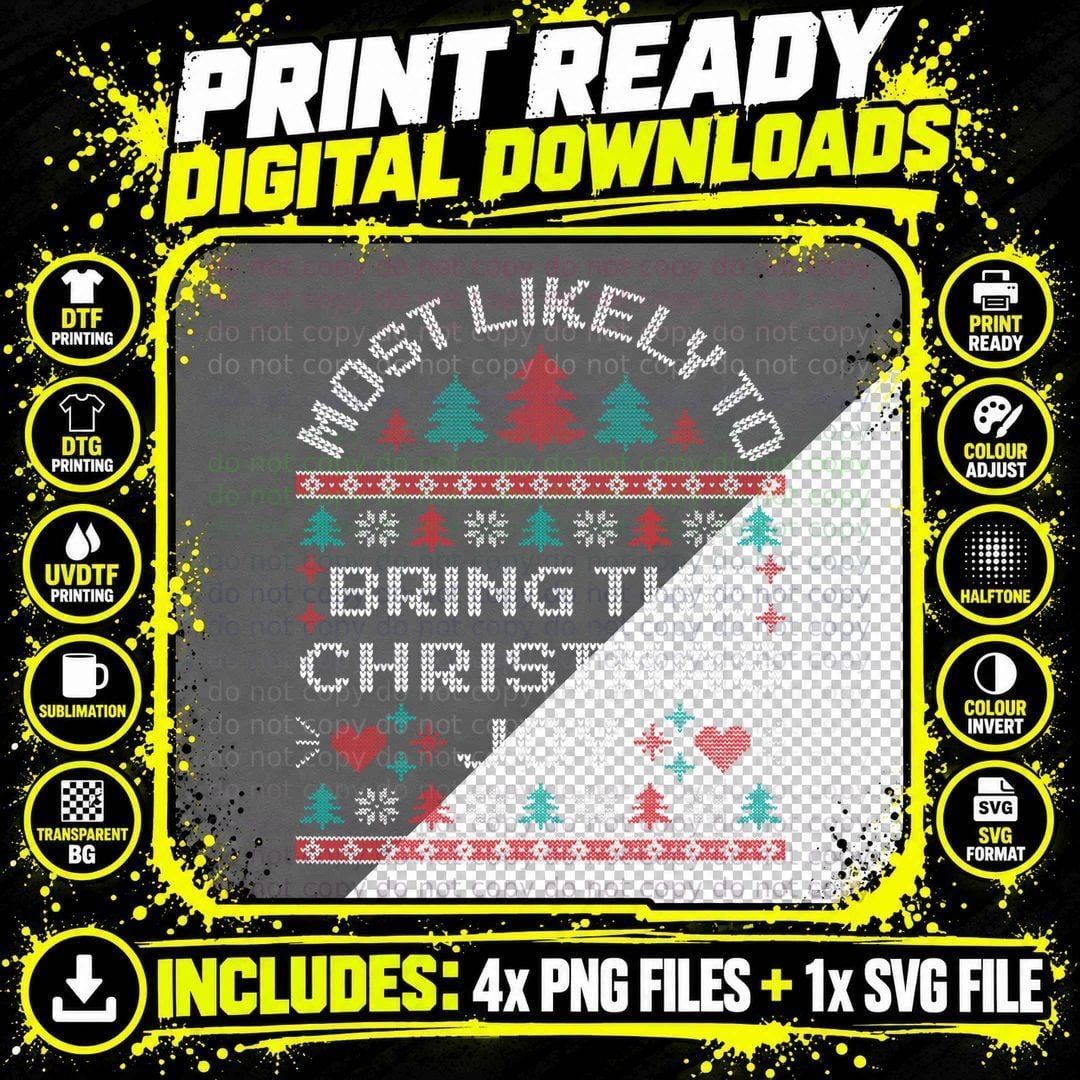 Christmas Joy Xmas Family Pajama T-Shirt Png SVG Digital Bundle