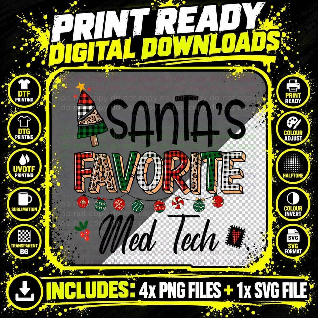 Christmas Nurse T-Shirt, Festive Med Tech Png SVG Digital Bundle