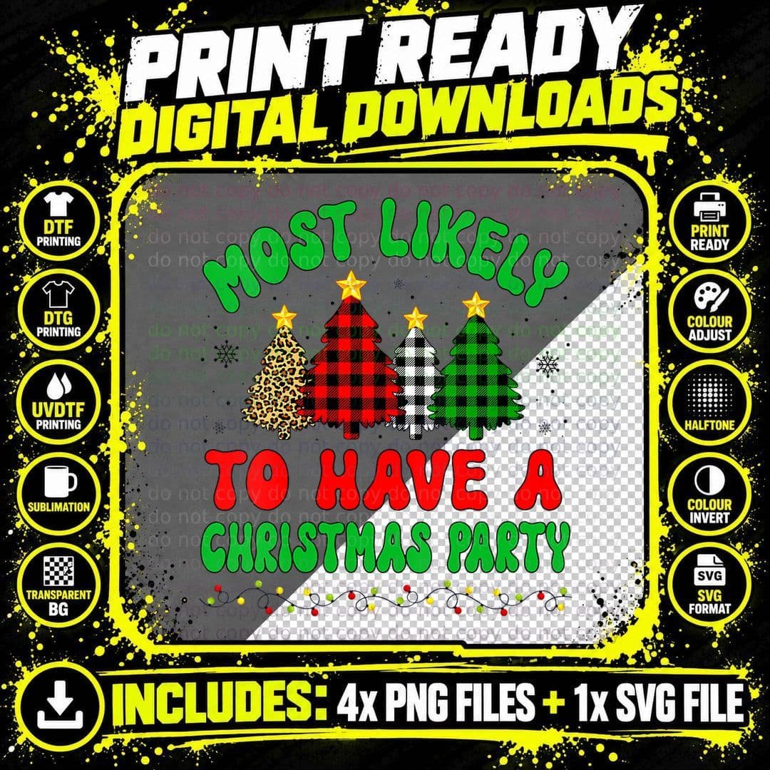 Christmas Party T-Shirt, Festive Holiday Design Png SVG Digital Bundle